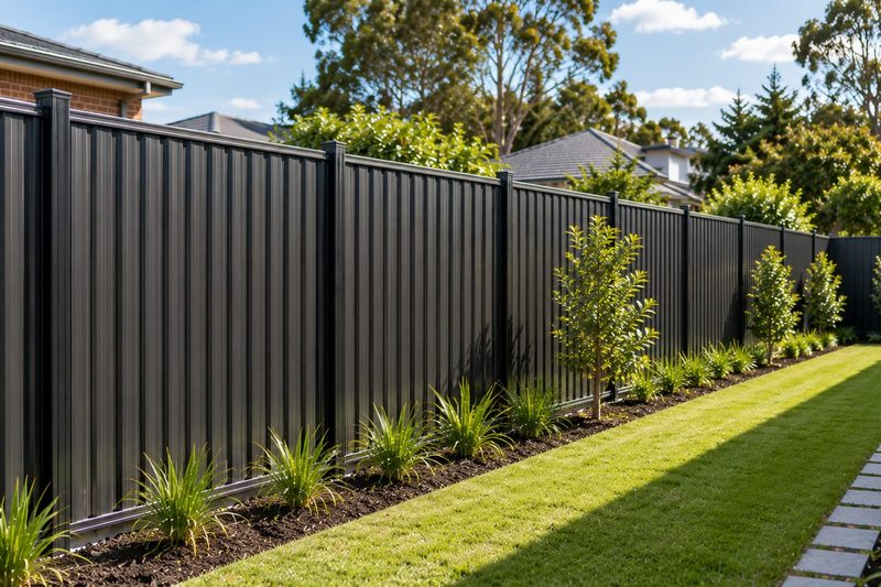 Colorbond fence in a local backyard